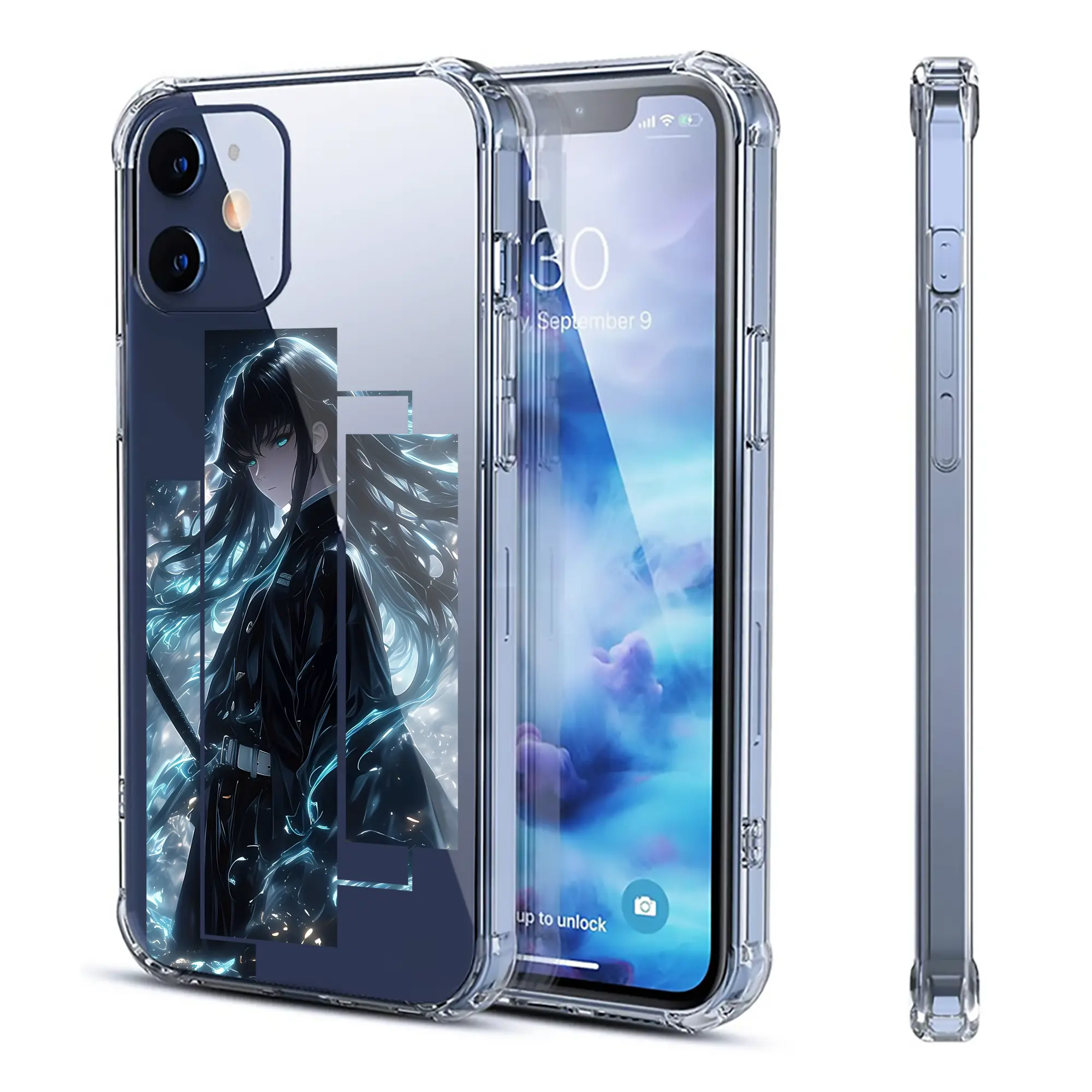 鬼滅の刃 グッズ,時透 無一郎 - IPhone 12シリーズ対応 ・ 透明スマホケース ・ クリアソフトケース ・ TPU素材 ・ 耐衝撃 ・ 高密着 ・ 防汚 防指紋 ・ 簡単着脱